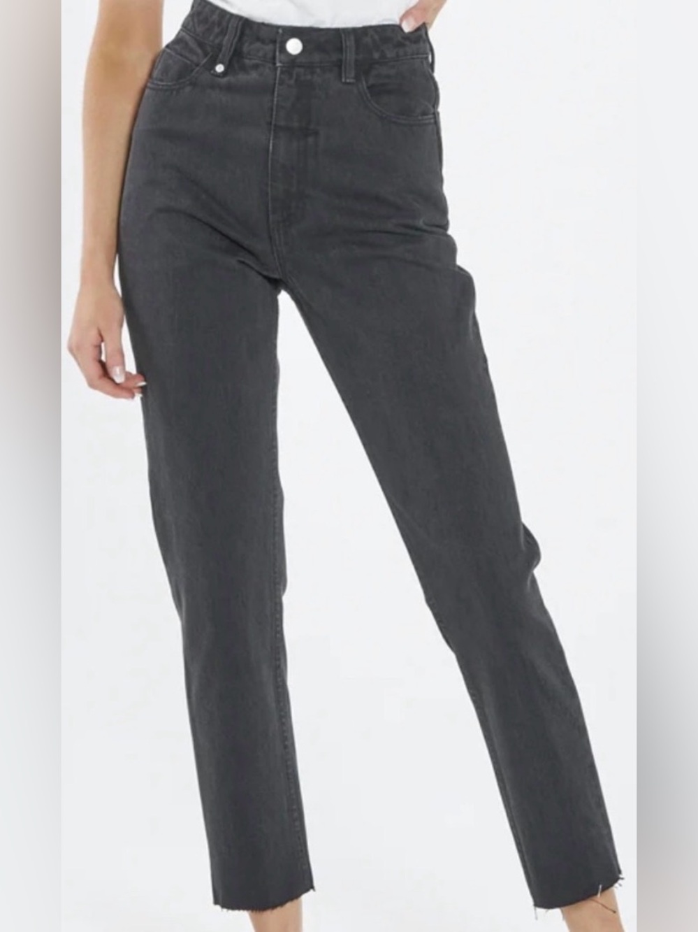 NWT Thrills Casey Slim Jeans in aged black with raw hem size 10